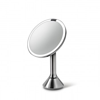 lusterko kosmetyczne, lusterko sensorowe simplehuman, lusterko 20 cm, lusterko simplehuman, lusterko do makijażu led, lusterko podświetlane do makijażu, lusterko powiększające, podświetlane lusterko kosmetyczne, lusterko kosmetyczne białe, lusterko okrąg